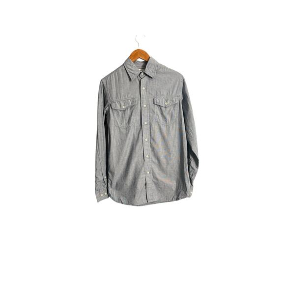 Wrangler Small Chambray Long Sleeve Western Shirt - Picture 1 of 4